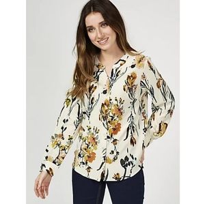 Denim and company watercolor floral stretch top